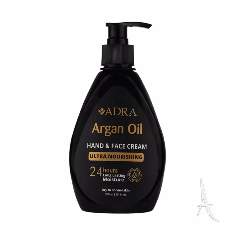 کرم پمپی مرطوب کننده دست و صورت آدرا حاوی روغن آرگان 300 میلی لیتر Adra Ultra Nourizing Argan Oil Moisturizing Cream 300 ml