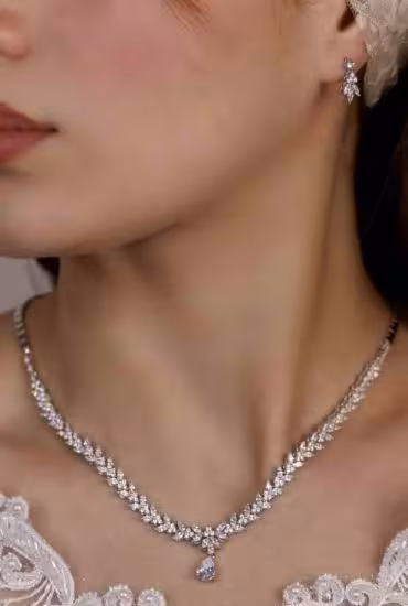 💍سرويس جواهری خاص و زيبا(گردنبند ، گوشواره ، دستبند) نقره عیار 925 (S_6043)‌‌‌‌‌‌ ‌