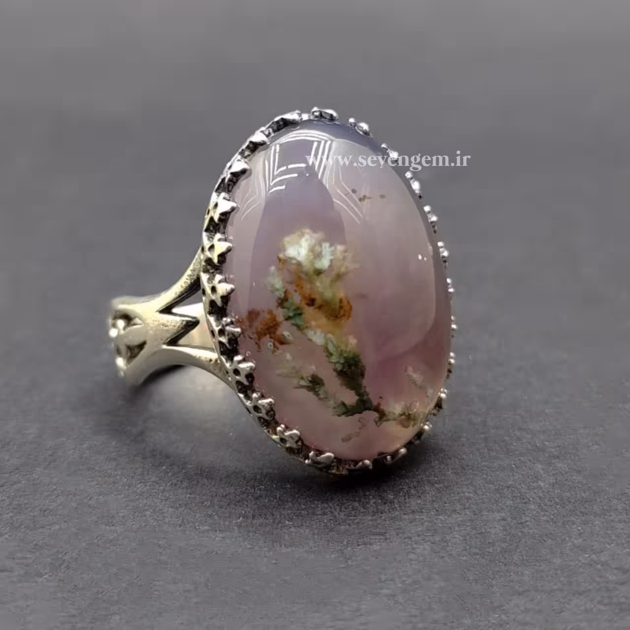 انگشتر عقیق شجر هفت رنگ (کدA173)