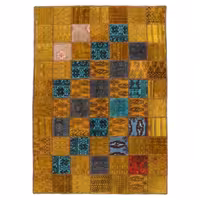 کلاژ فرش دستبافت رنگ شده یک و نیم متری