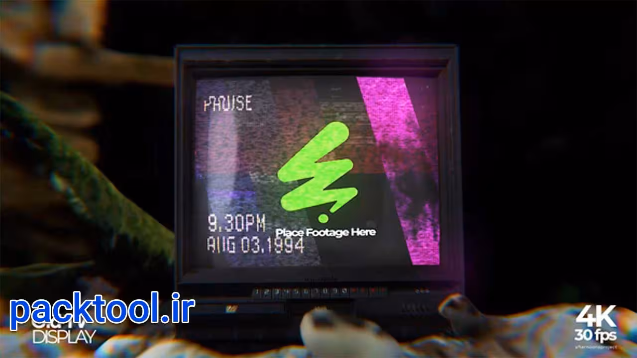 دانلود پروژه افتر افکت موکاپ ویدئویی تلویزیون قدیمی Old TV Mockup Display - پک تول