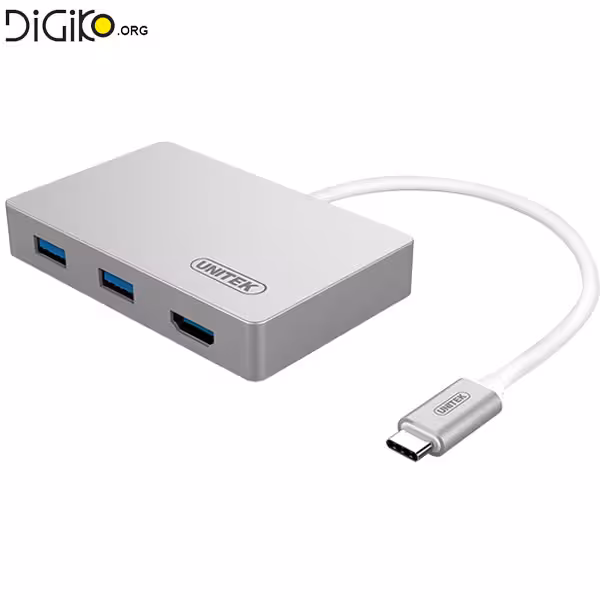 کابل تبدیل TYPE-C به HUB USB3.0 3 PORT و HDMI 4K و TYPE-C POWER (مارک UNITEK)