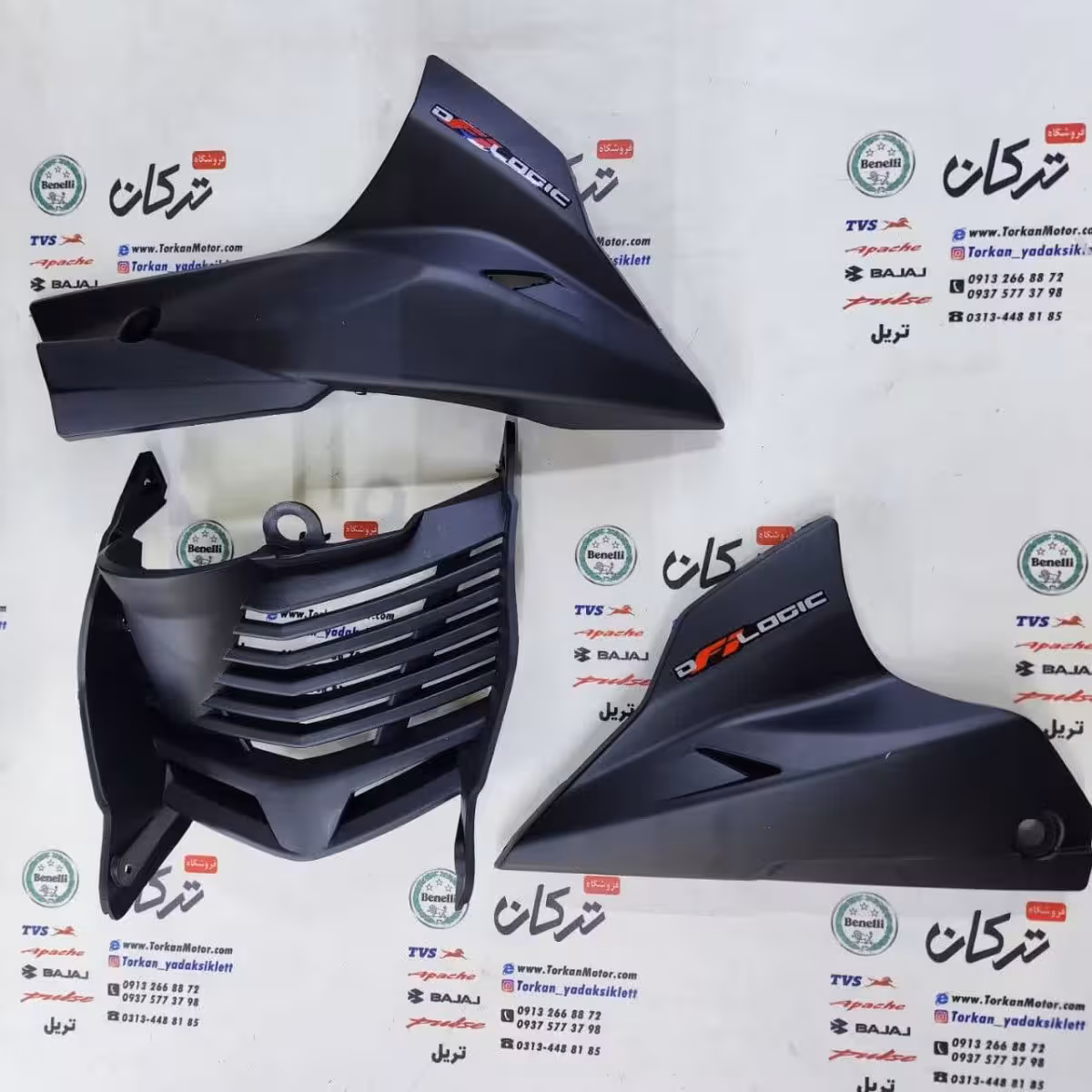 قاب ( کاور ) اسپایلر زیر انجین موتور اپاچی 200 مشکی کامل کیفیت درجه 1