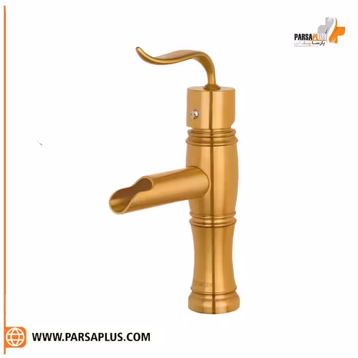 شیر روشویی دوان مدل لاکا طلایی مات