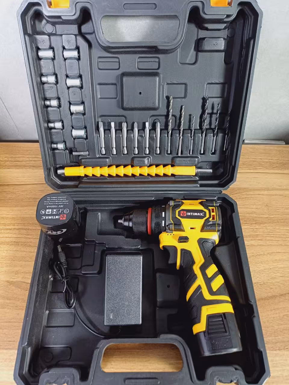 دریل شارژی 36 ولت براشلس 2 باتری سه نظام فلزی اینتی مکس مدل 0920