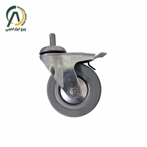 چرخ بیمارستانی وارداتی پیچی گردان ترمزدار قطر 100 میلی متر