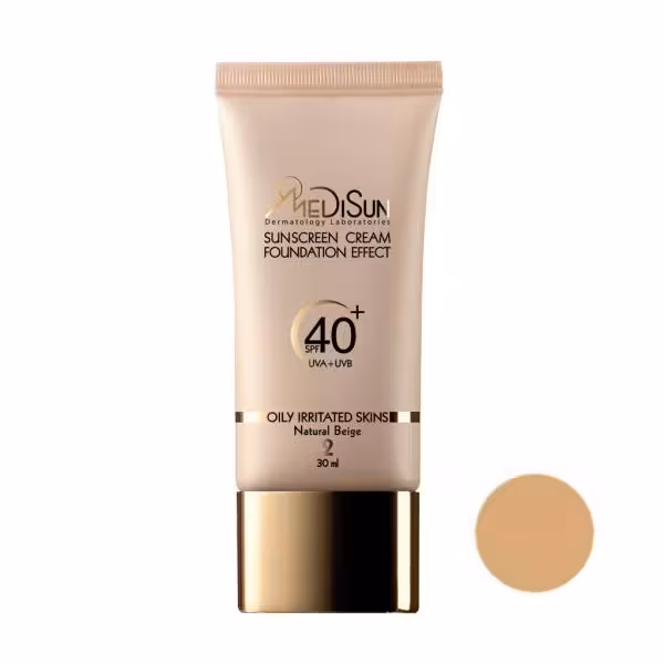 کرم ضد آفتاب SPF40  انواع پوست مدیسان 30 میل (بژ روشن 1)