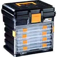 جعبه ابزار 14 اینچ قفل پلاستیکی به همراه ارگانایزر کد H14 مانو