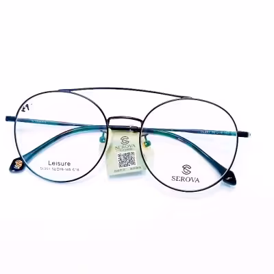 عینک طبی گرد دو پل رنگ مشکی