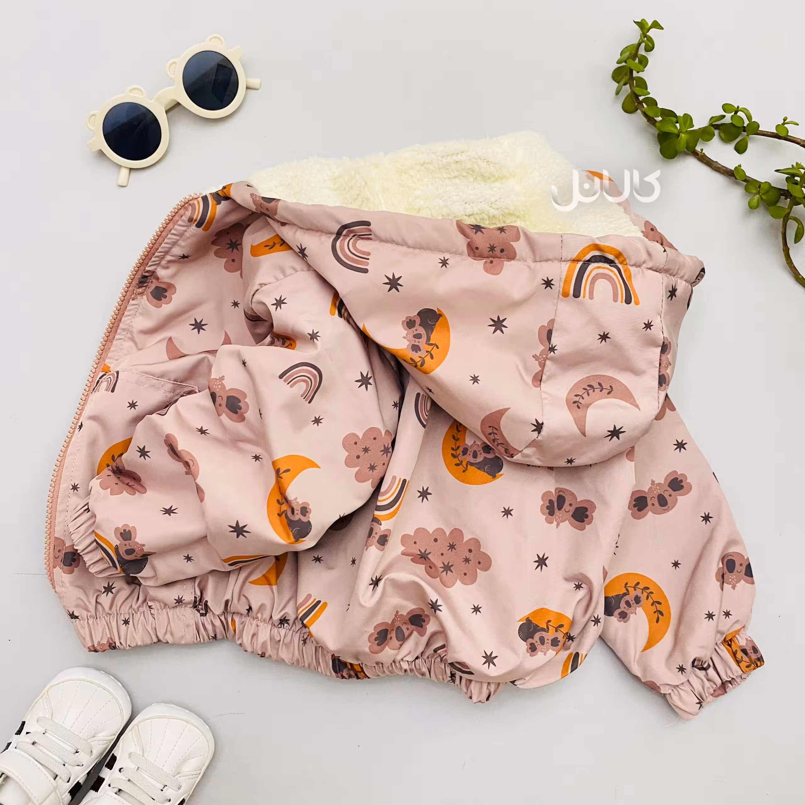 کاپشن بچگانه تا 6 شال جنس مموری جنس داخل ببعی طرح کوالا