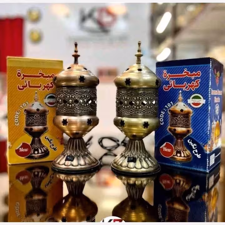 اسپند دودکن برقی استوانه ای اسفند دود کن برقی عروس و جهیزیه  اسفند دو کن برقی مسی و نقره ای اسفند دود کن عربی