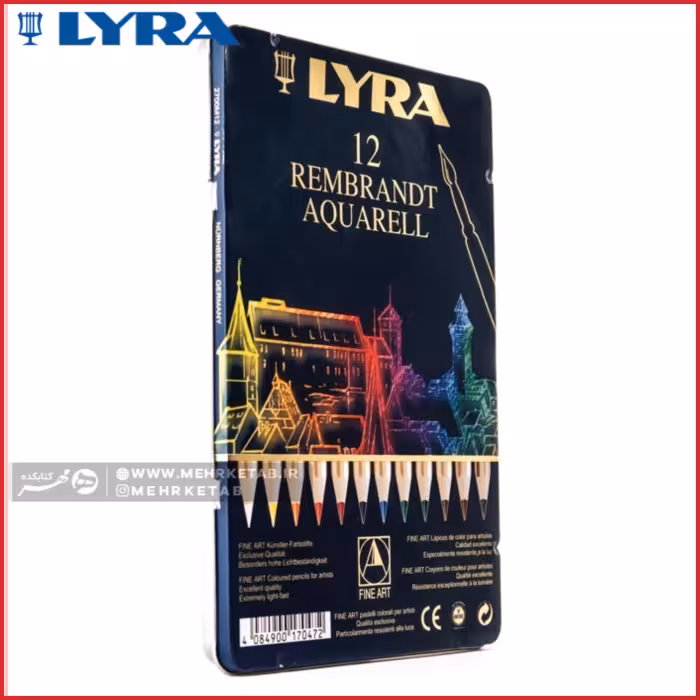 مداد رنگی 12 رنگ آبرنگی لیرا LYRA REMBRANDT AQUARELL color pencil