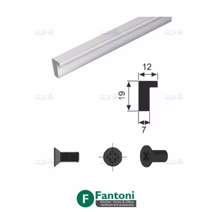 دستگیره صفحه تخت دسته بلند شامپاینی مات 600mm فانتونی L370