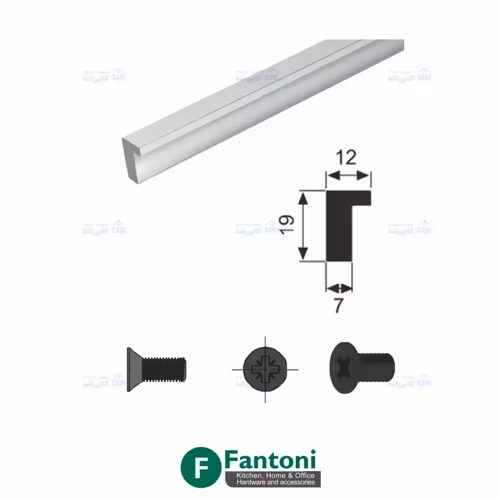دستگیره صفحه تخت دسته بلند شامپاینی مات 600mm فانتونی L370