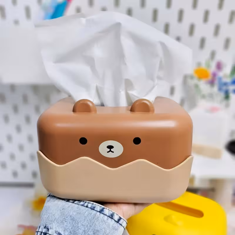 جعبه دستمال طرح جوجه و تدی