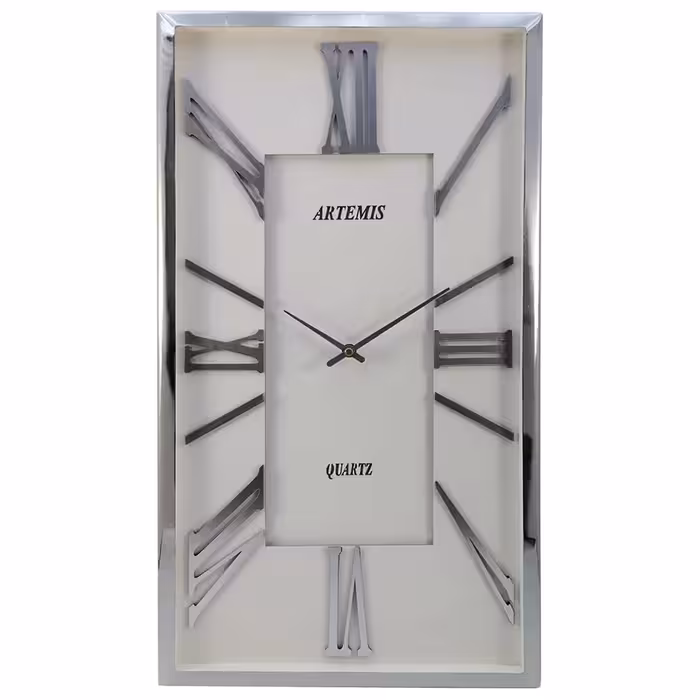 ساعت دیواری آرتمیس کد 2028 Silver White نقره ای سفید