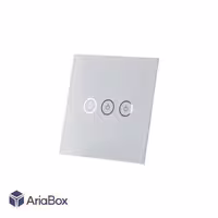 شیشه سه پل نقره ای کلید هوشمند GL2-SP3 با ابعاد 2×86×86 میلی متر
