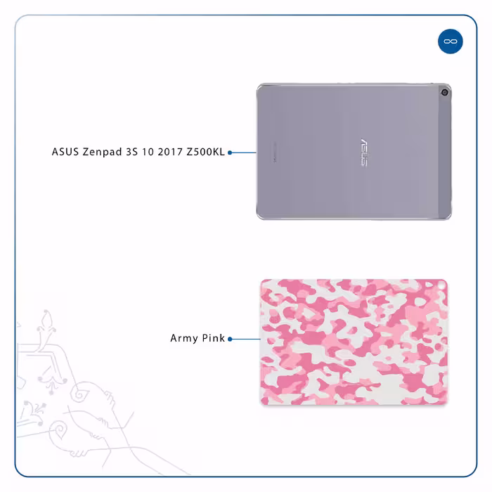 برچسب پوششی ماهوت مدل Army-Pink مناسب برای تبلت ایسوس Zenpad 3S 10 2017 Z500KL