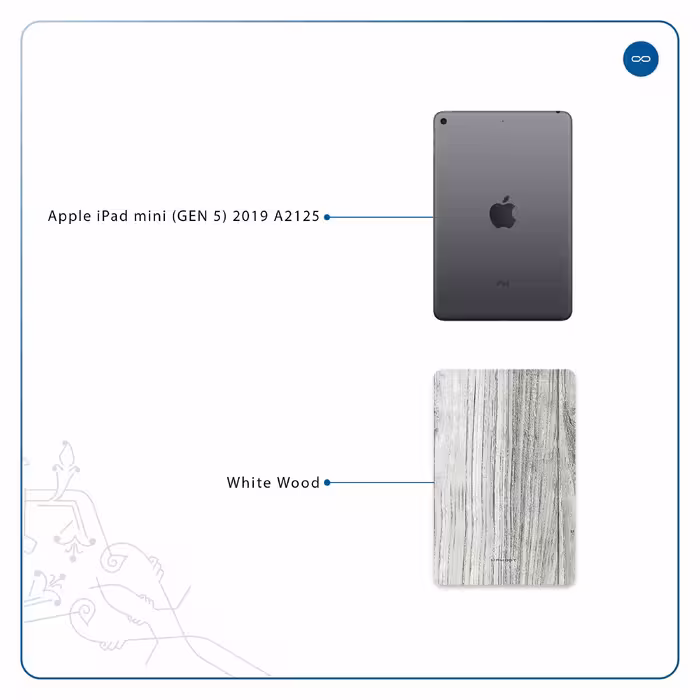 برچسب پوششی ماهوت مدل White Wood مناسب برای تبلت اپل iPad mini (GEN 5) 2019 A2125