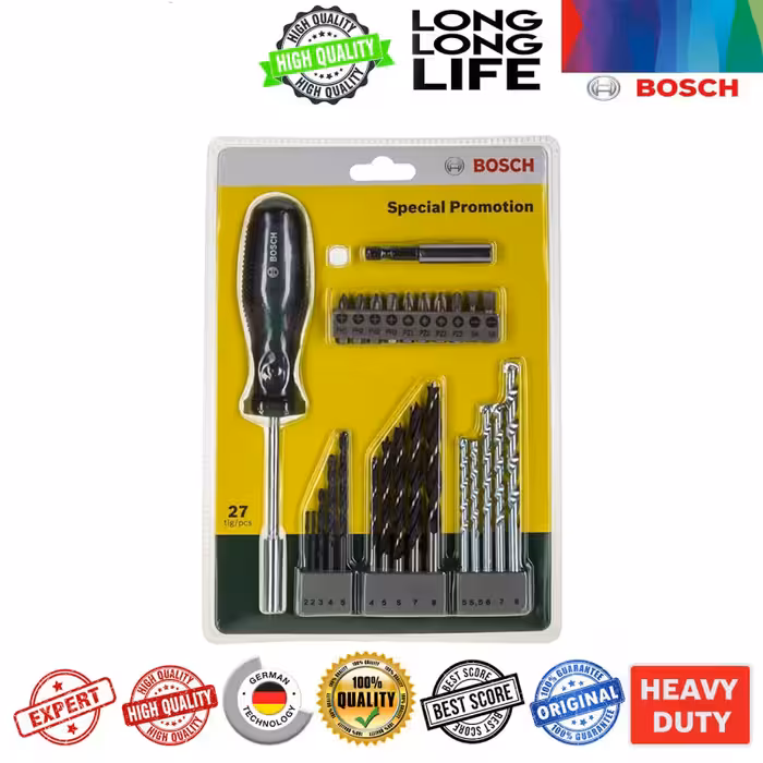 مته و سری پیچ گوشتی بوش مدل 27 Special promotion مجموعه 27 عددی