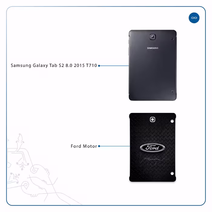 برچسب پوششی ماهوت مدل Ford Motor مناسب برای تبلت سامسونگ Galaxy Tab S2 8.0 2015 T710
