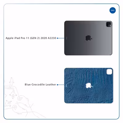 برچسب پوششی ماهوت مدل Blue-Crocodile-Leather مناسب برای تبلت اپل iPad Pro 11 (GEN 2) 2020 A2230