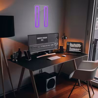 چراغ دیواری نئون دیزاین مدل Pause_PR