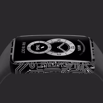 برچسب ماهوت طرح Black Printed Circuit Board مناسب برای ساعت هوشمند هوآوی band 6
