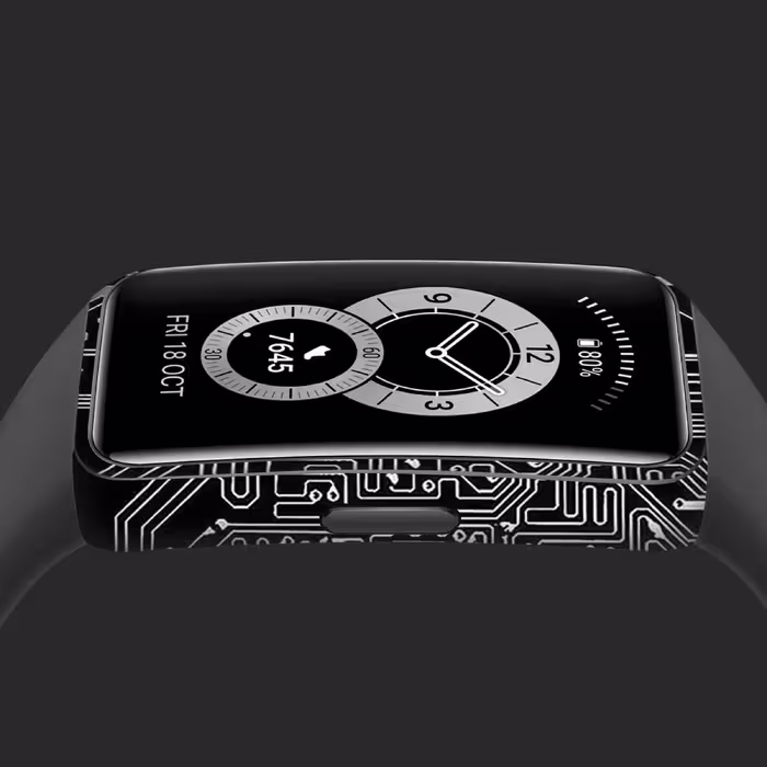 برچسب ماهوت طرح Black Printed Circuit Board مناسب برای ساعت هوشمند هوآوی band 6