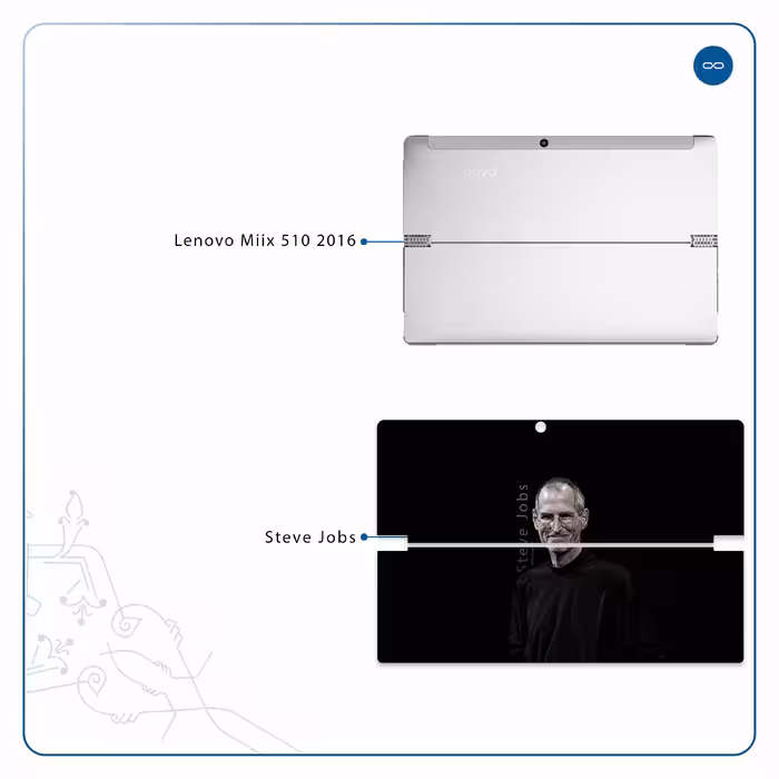برچسب پوششی ماهوت مدل Steve Jobs مناسب برای تبلت لنوو Miix 510 2016