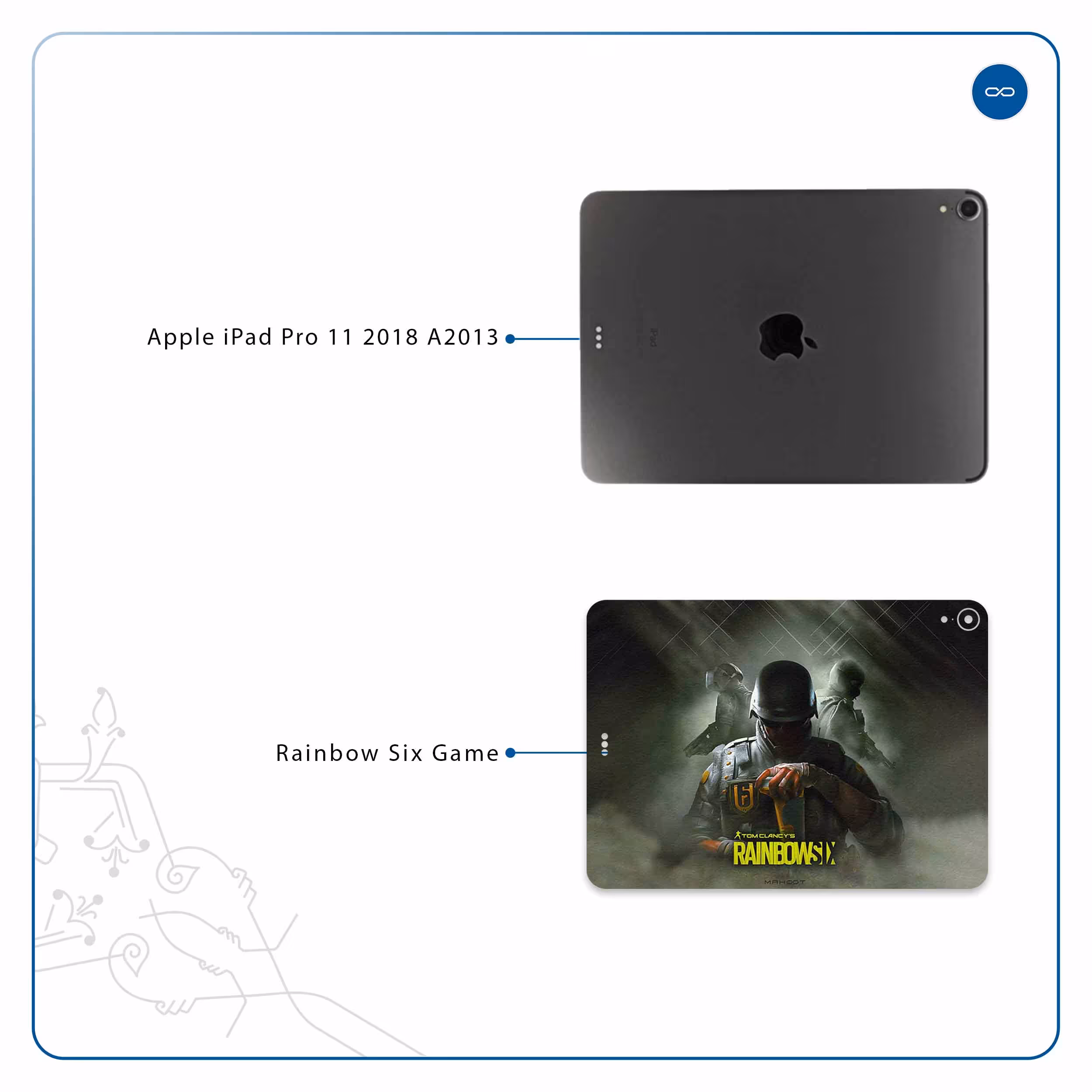 برچسب پوششی ماهوت مدل Rainbow-Six-Game مناسب برای تبلت اپل iPad Pro 11 2018 A2013