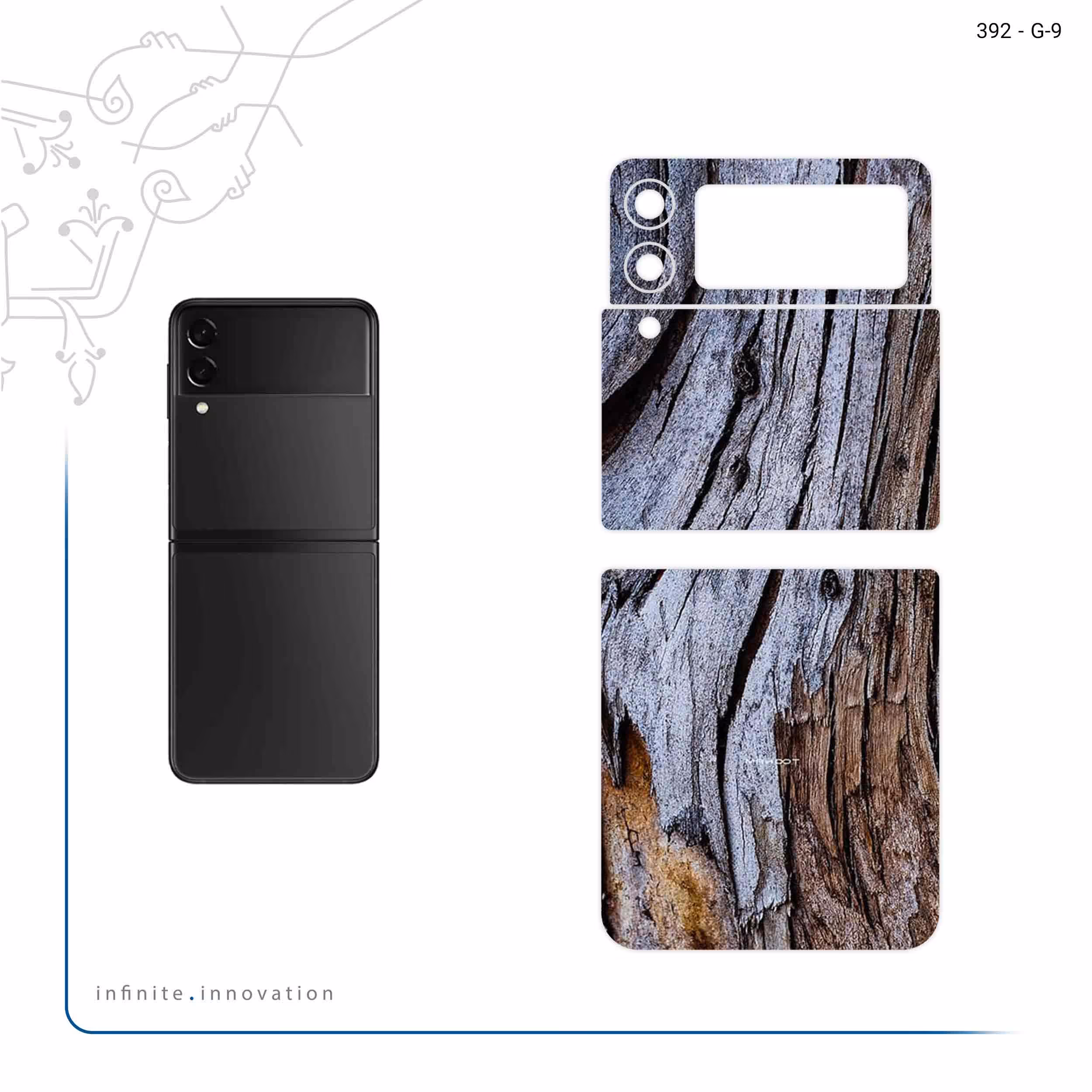 برچسب پوششی ماهوت مدل Wood Texture 7 مناسب برای گوشی موبایل سامسونگ Galaxy Z Flip3 5G