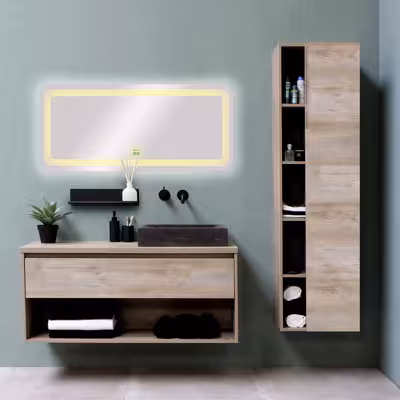 آینه گلسموند مدل مستطیل آرایشی بک لایت هوشمند کد HBLBSM