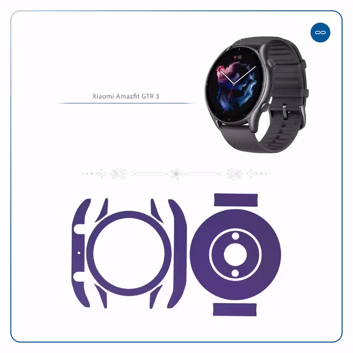 برچسب ماهوت طرح Matte-BlueBerry مناسب برای ساعت هوشمند آمازفیت GTR 3
