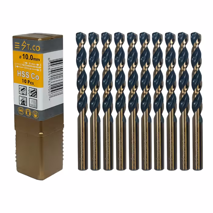 مته کبالت اس تی کو مدل HSSCO سایز 10 میلی متر مجموعه 10 عددی