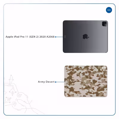برچسب پوششی ماهوت مدل Army-Desert مناسب برای تبلت اپل iPad Pro 11 (GEN 2) 2020 A2068
