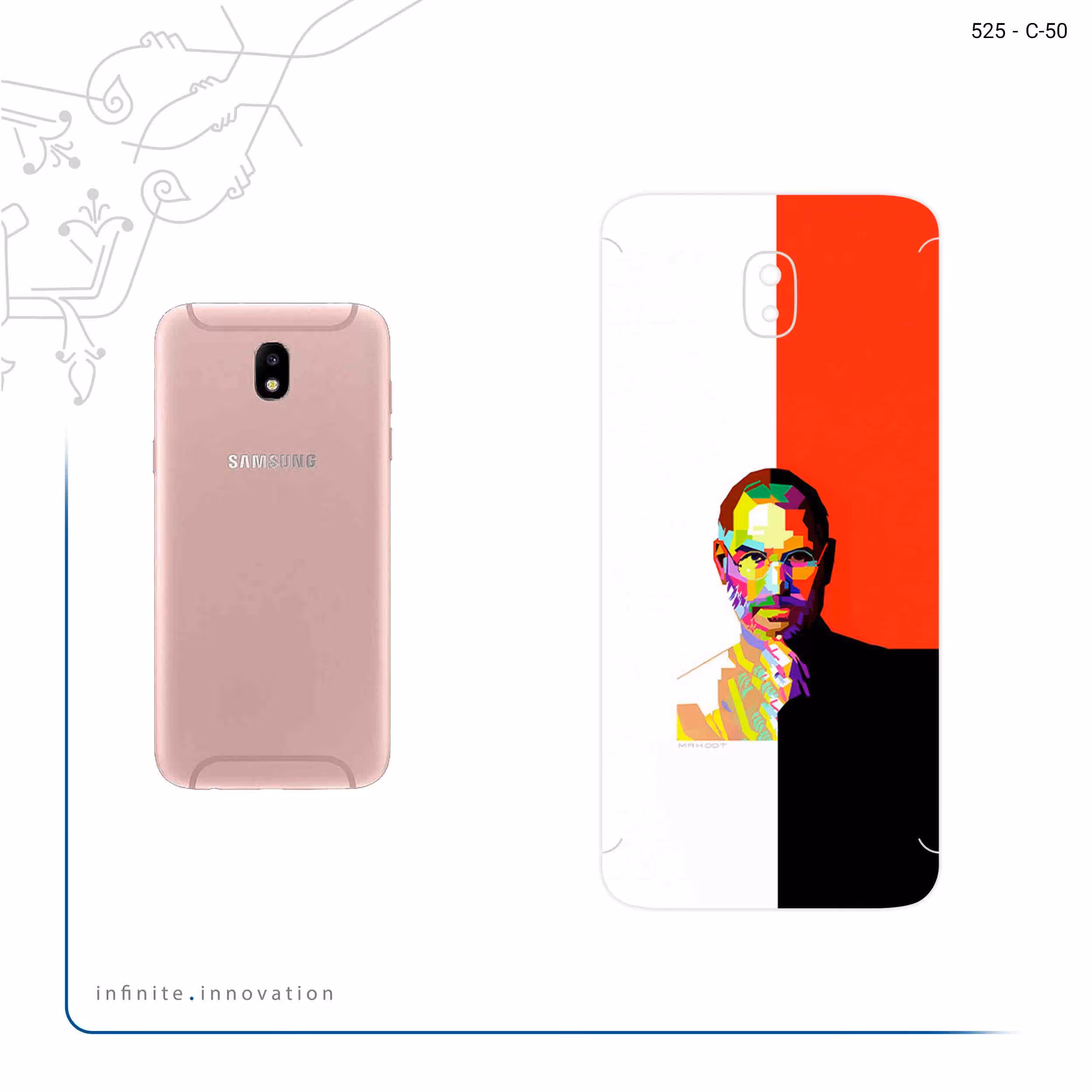 برچسب پوششی ماهوت مدل Collage of Steve Jobs 1 مناسب برای گوشی موبایل سامسونگ Galaxy J5 Pro