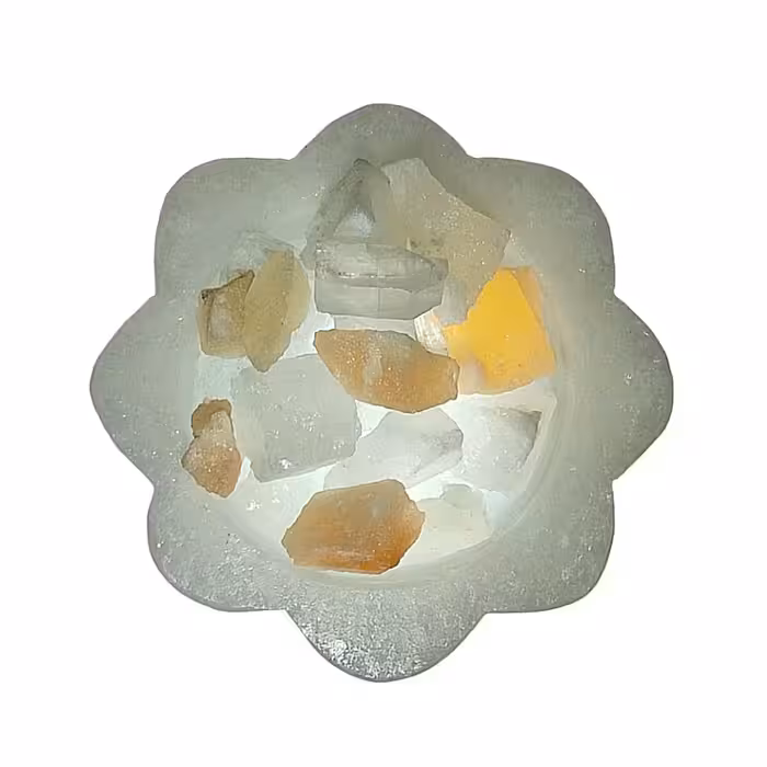 آباژور سنگ نمک مدل سـتاره ای پـایه چـوبی کـد 420