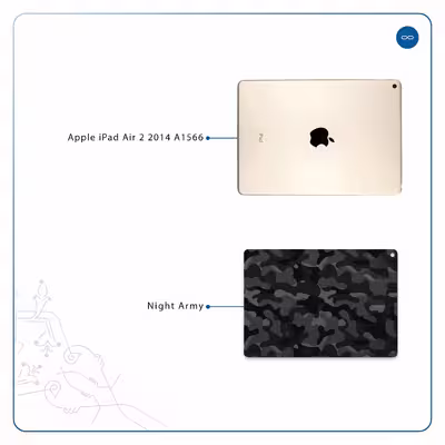 برچسب پوششی ماهوت مدل Night-Army مناسب برای تبلت اپل iPad Air 2 2014 A1566