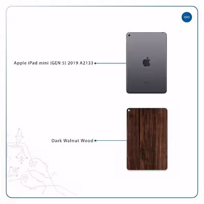 برچسب پوششی ماهوت مدل Dark Walnut Wood مناسب برای تبلت اپل iPad mini (GEN 5) 2019 A2133