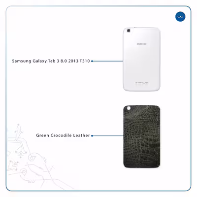 برچسب پوششی ماهوت مدل Green-Crocodile-Leather مناسب برای تبلت سامسونگ Galaxy Tab 3 8.0 2013 T310