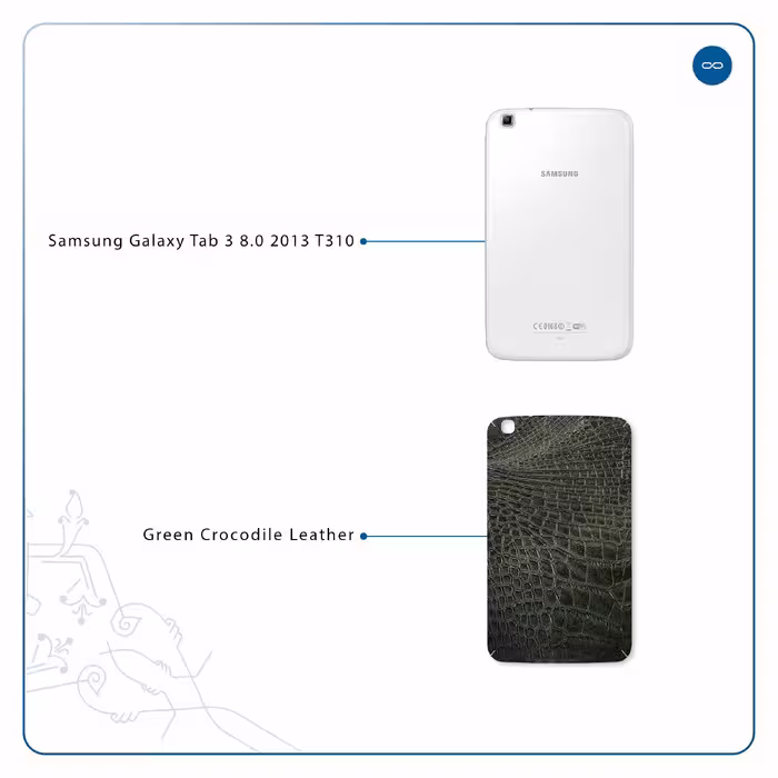 برچسب پوششی ماهوت مدل Green-Crocodile-Leather مناسب برای تبلت سامسونگ Galaxy Tab 3 8.0 2013 T310