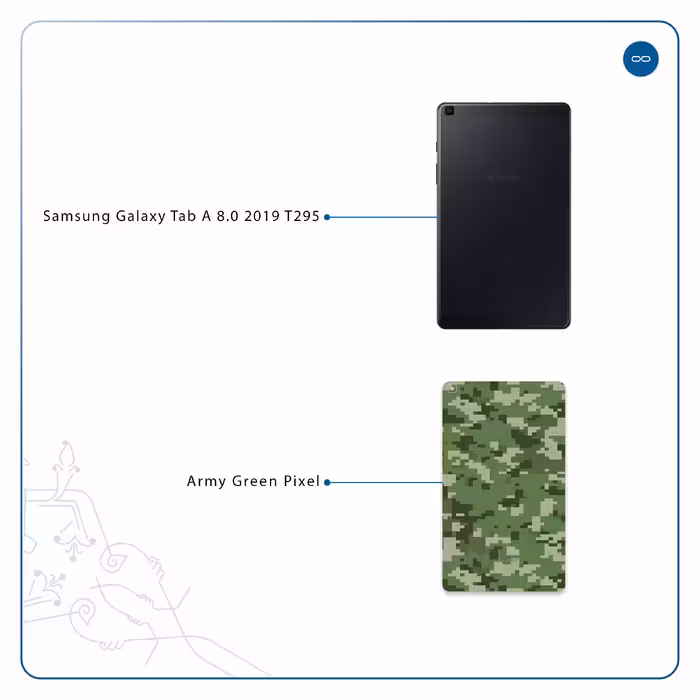 برچسب پوششی ماهوت مدل Army-Green-Pixel مناسب برای تبلت سامسونگ Galaxy Tab A 8.0 2019 T295