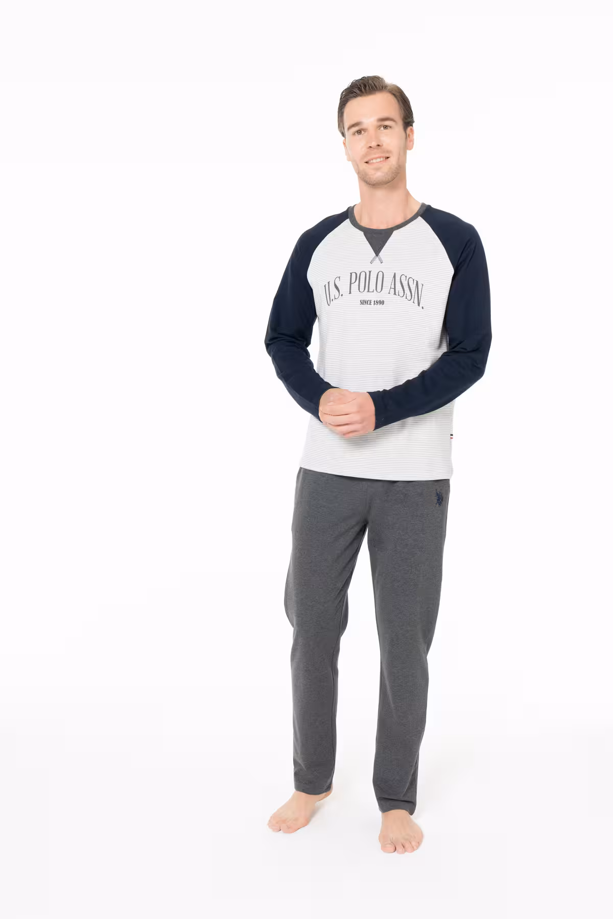 ست پیژامه مردانه لباس بلوک رنگ خانه آبی دریایی BYNVA18A96E5 U.S. Polo Assn.