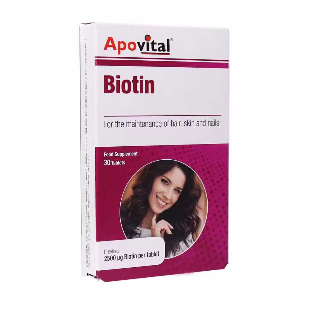 قرص بیوتین 2500 میکروگرم آپوویتال 30 عدد