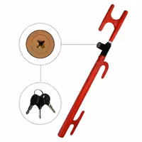 قفل فرمان خودرو بوتنی مدل سه کاره سبک کلید چهار پر رنگ قرمز و مشکی