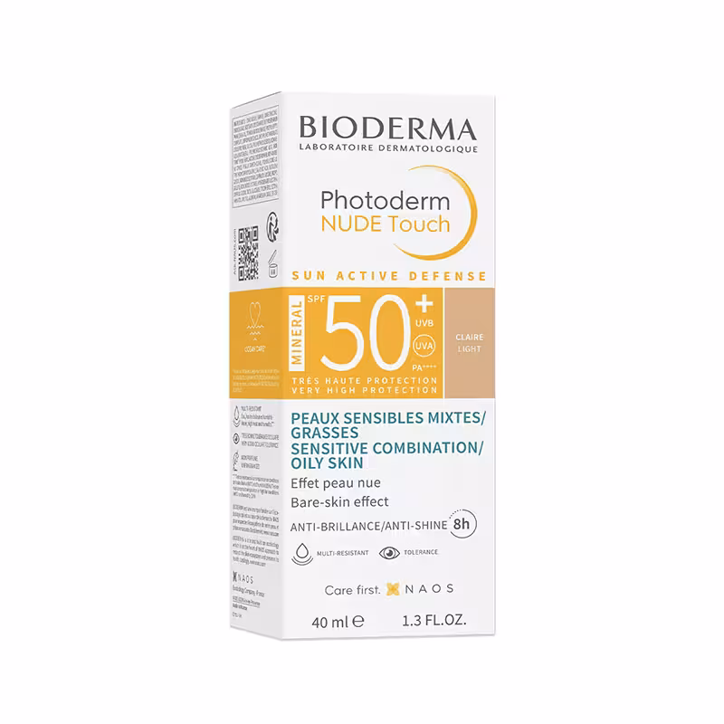 ضدآفتاب نود تاچ SPF 50 بایودرمامدل رنگ لایت حجم40میلی لیتر