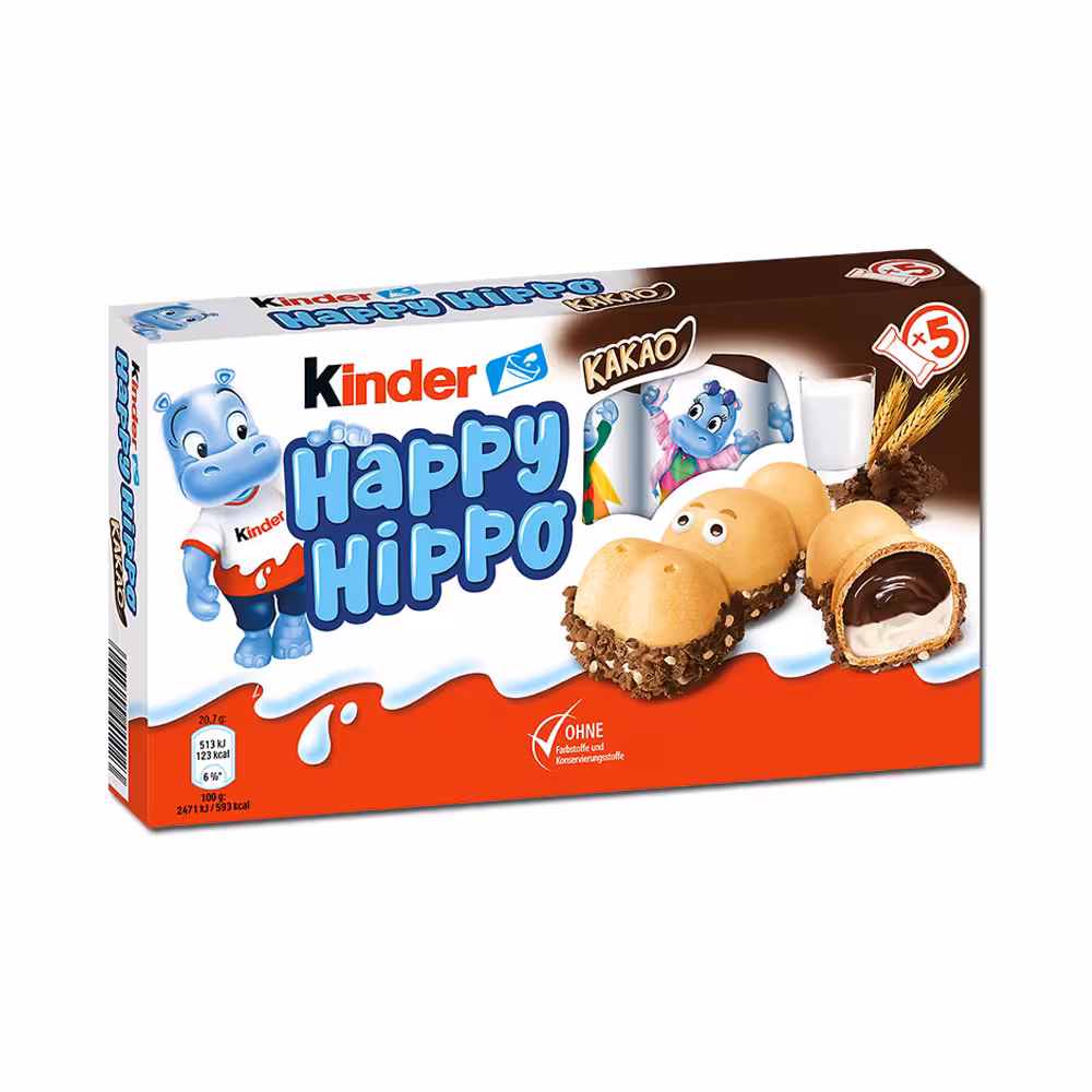 شکلات کیندر مدل Happy Hippo وزن 100 گرم ( بسته 10 عددی )