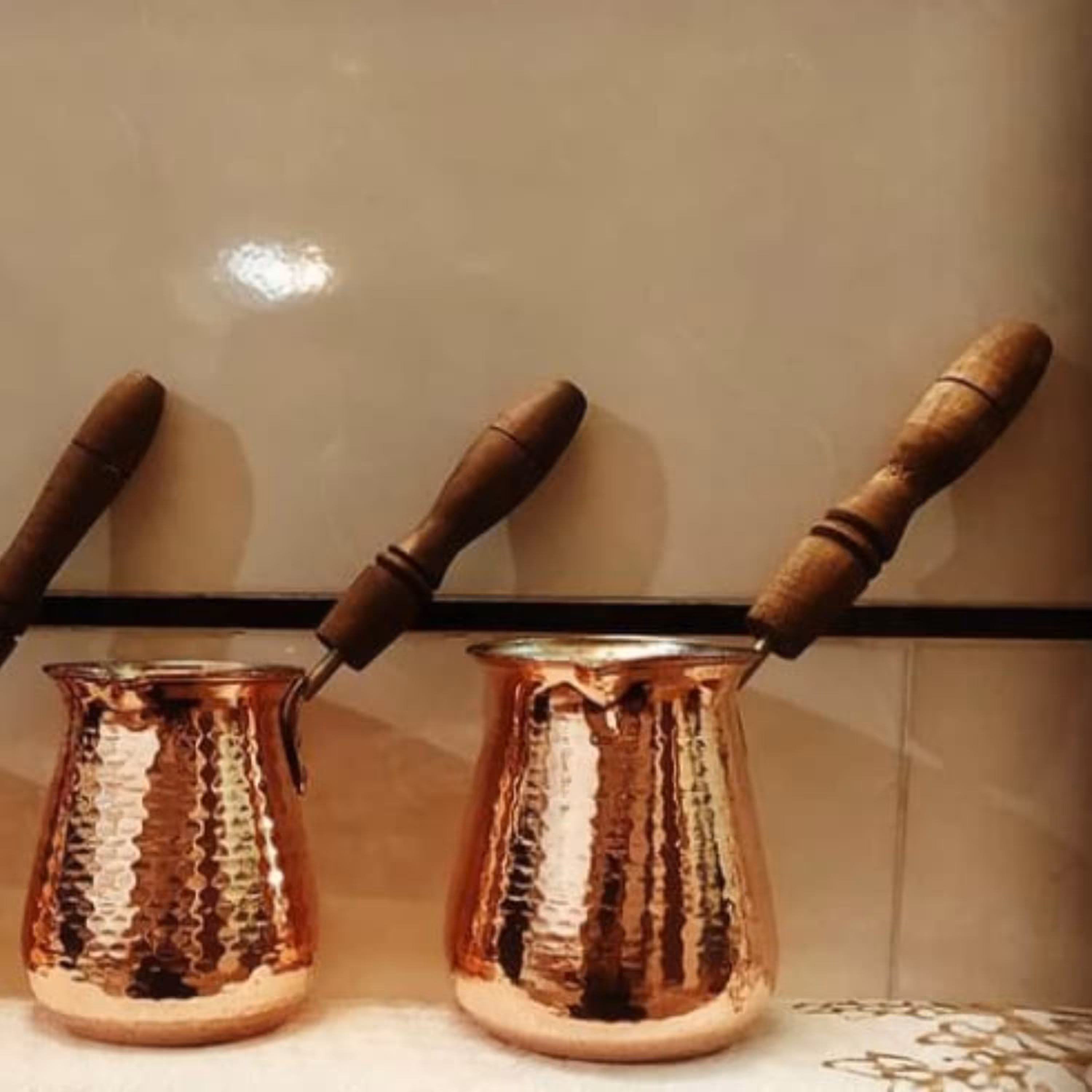 قهوه جوش دسته چوبی بزرگ بسیار ضخیم و باکیفیت