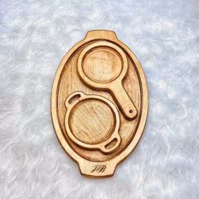 سینی زیر لیوانی 3 تکه چوبی